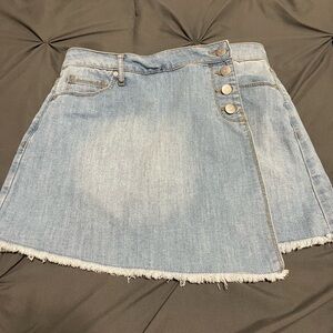 Energie Light Blue Asymmetrical Denim Skirt